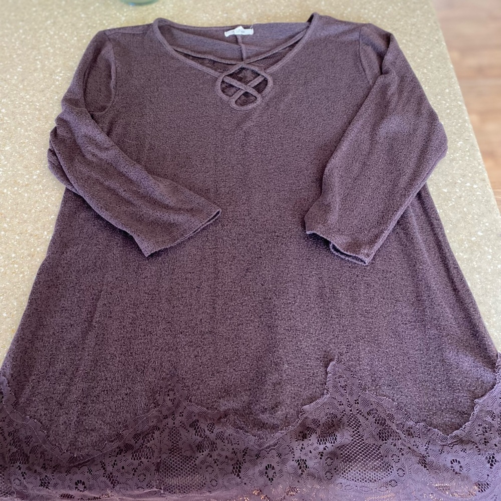 Purple lace bottom top